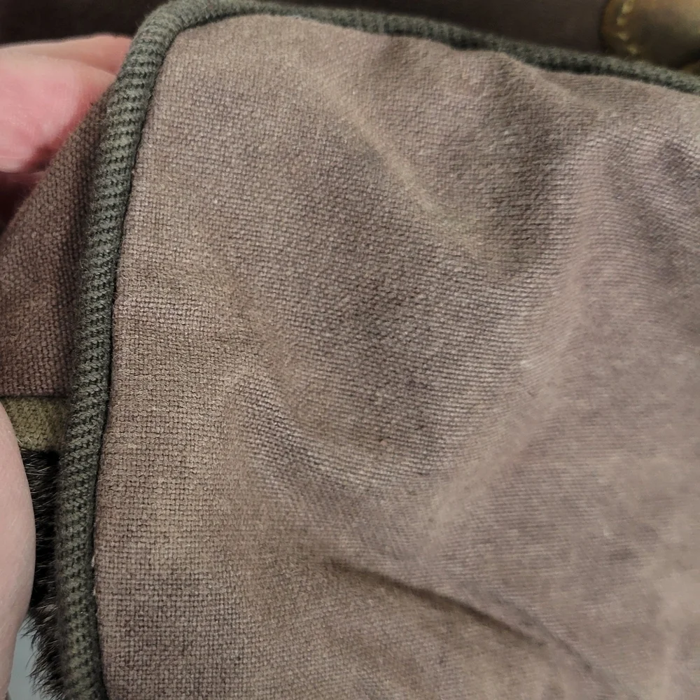 Myra EUC Ace Cowhide Canvas Messenger Bag Leather Straps Bohowestern Aztec Retro - Picture 15 of 16